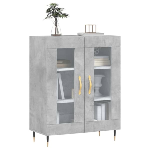 vidaXL Skänk betonggrå 69,5x34x90 cm konstruerat trä