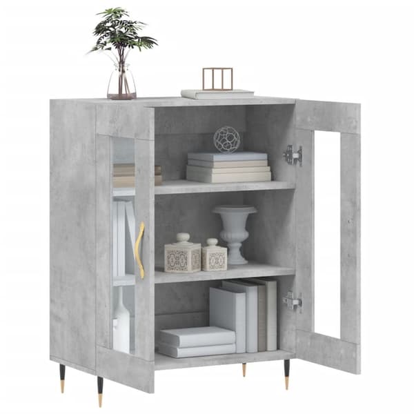 vidaXL Skänk betonggrå 69,5x34x90 cm konstruerat trä