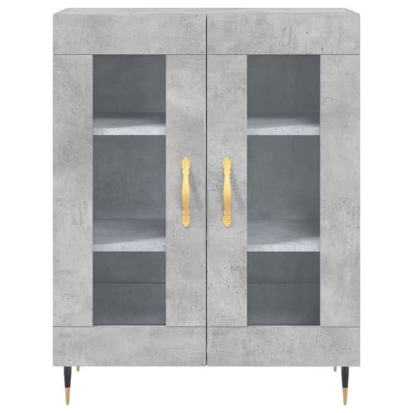 vidaXL Skänk betonggrå 69,5x34x90 cm konstruerat trä