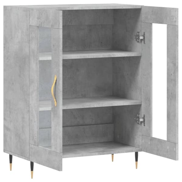 vidaXL Skänk betonggrå 69,5x34x90 cm konstruerat trä
