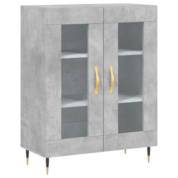 vidaXL Skänk betonggrå 69,5x34x90 cm konstruerat trä