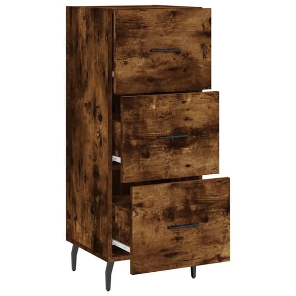 vidaXL Skänk rökfärgad ek 34,5x34x90 cm konstruerat trä