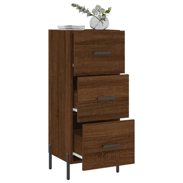 vidaXL skænk 34,5x34x90 cm konstrueret træ brun egetræsfarve