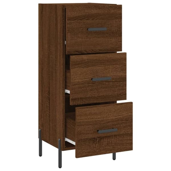 vidaXL skænk 34,5x34x90 cm konstrueret træ brun egetræsfarve
