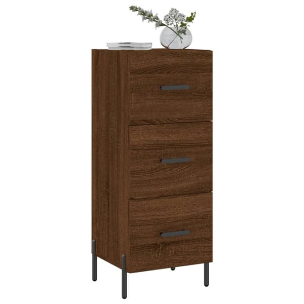 vidaXL skænk 34,5x34x90 cm konstrueret træ brun egetræsfarve