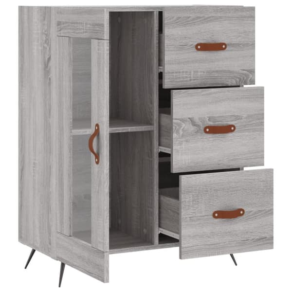 vidaXL skænk 69,5x34x90 cm konstrueret træ grå sonoma-eg