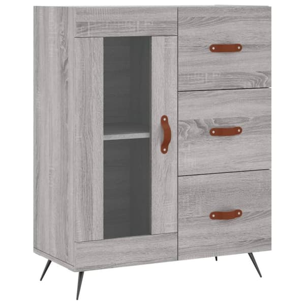 vidaXL skænk 69,5x34x90 cm konstrueret træ grå sonoma-eg