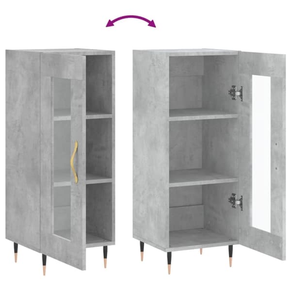 vidaXL skænk 34,5x34x90 cm konstrueret træ betongrå