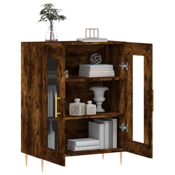 vidaXL Skänk rökfärgad ek 69,5x34x90 cm konstruerat trä