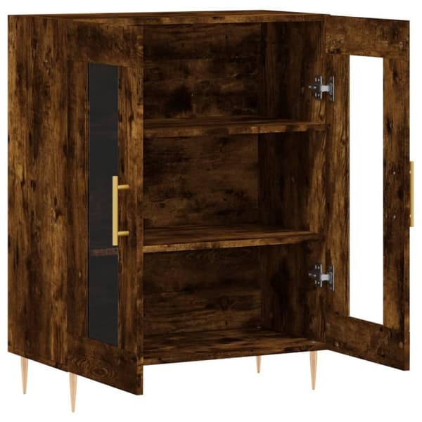 vidaXL Skänk rökfärgad ek 69,5x34x90 cm konstruerat trä