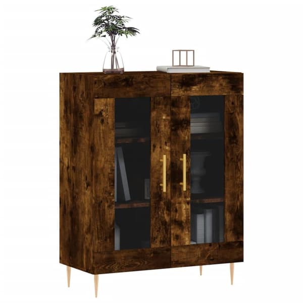 vidaXL Skänk rökfärgad ek 69,5x34x90 cm konstruerat trä