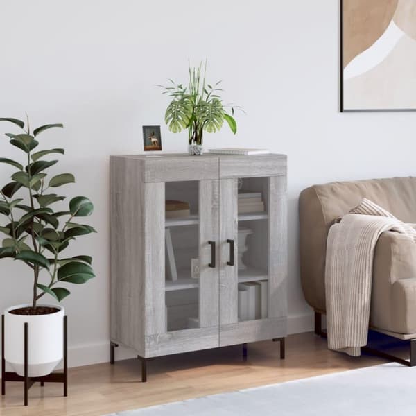 vidaXL Skjenk grå sonoma 69,5x34x90 cm konstruert tre