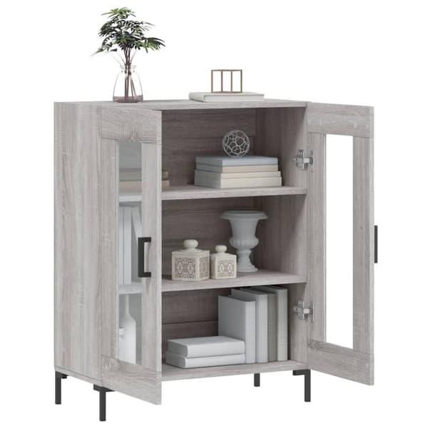 vidaXL skænk 69,5x34x90 cm konstrueret træ grå sonoma-eg