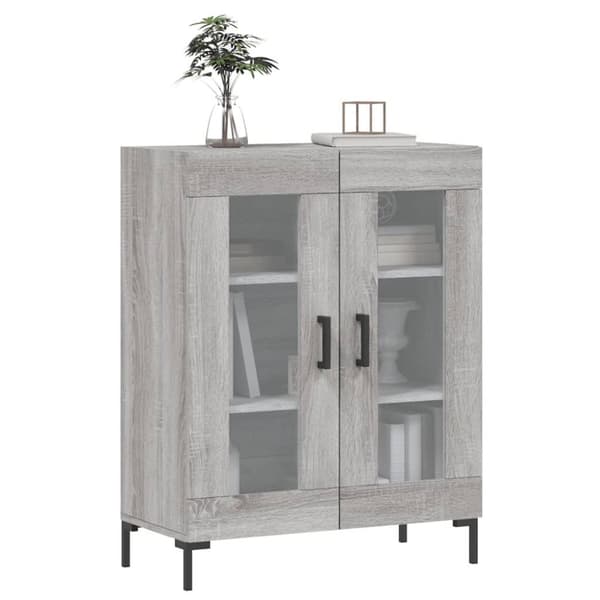 vidaXL skænk 69,5x34x90 cm konstrueret træ grå sonoma-eg