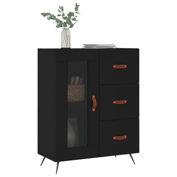 vidaXL Skjenk svart 69,5x34x90 cm konstruert tre