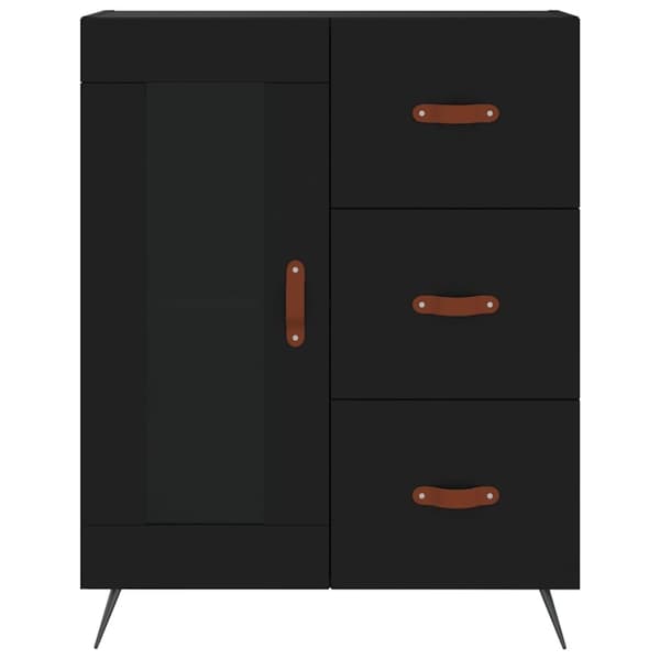 vidaXL Skjenk svart 69,5x34x90 cm konstruert tre