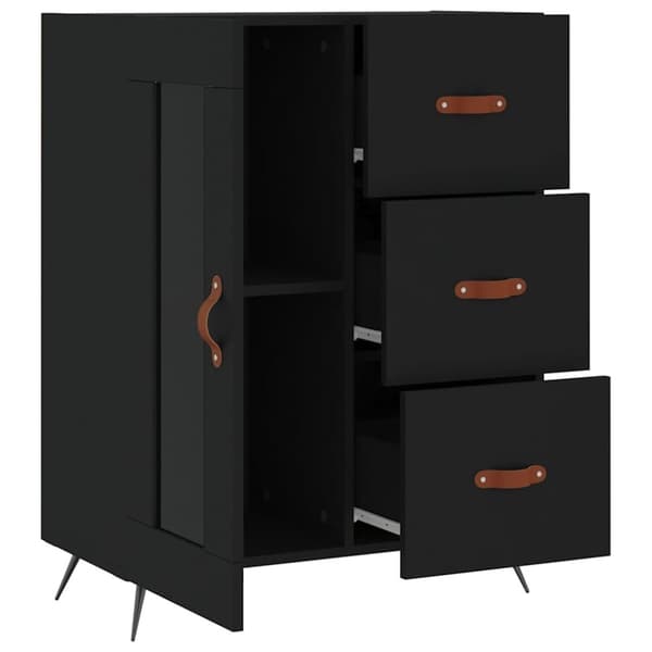 vidaXL Skjenk svart 69,5x34x90 cm konstruert tre