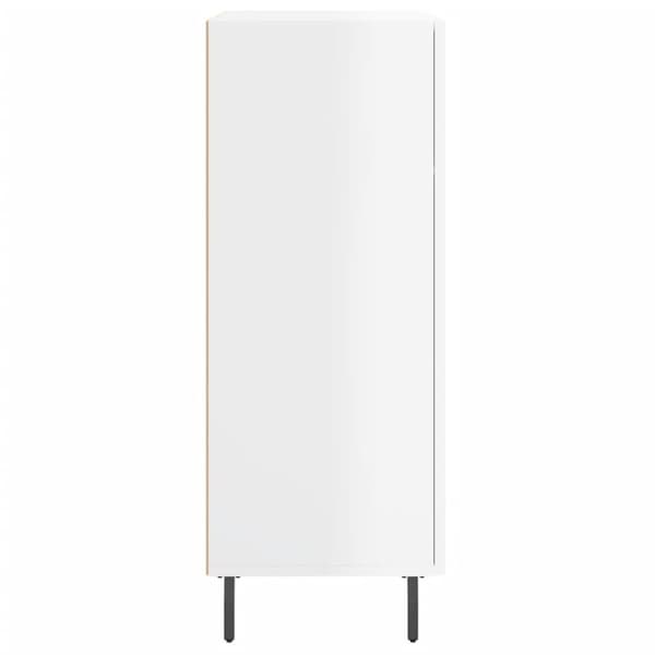 vidaXL skænk 69,5x34x90 cm konstrueret træ hvid højglans