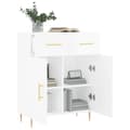 Miniatyrbilde 3 av 11: vidaXL Skjenk høyglans hvit 69,5x34x90 cm konstruert tre