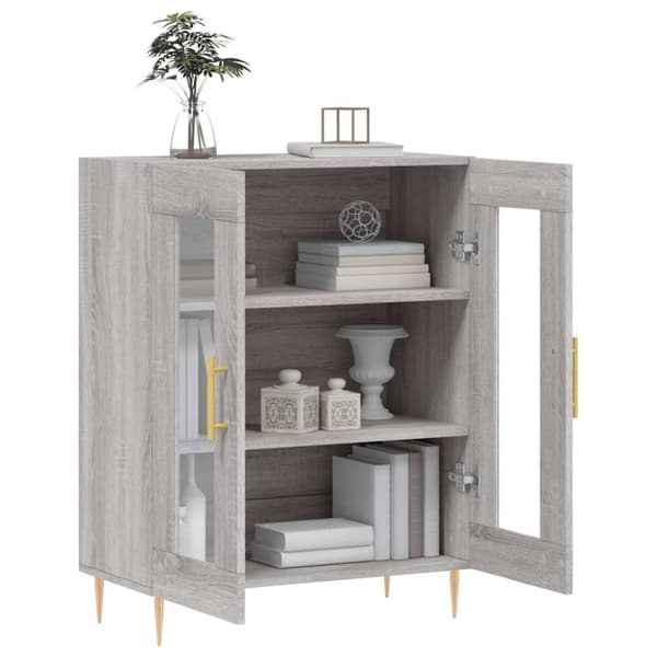 vidaXL skænk 69,5x34x90 cm konstrueret træ grå sonoma-eg
