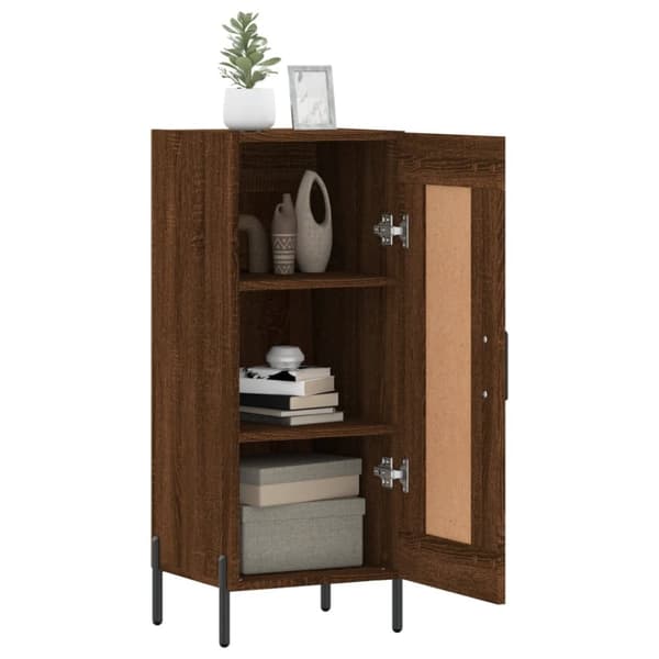vidaXL Skjenk brun eik 34,5x34x90 cm konstruert tre