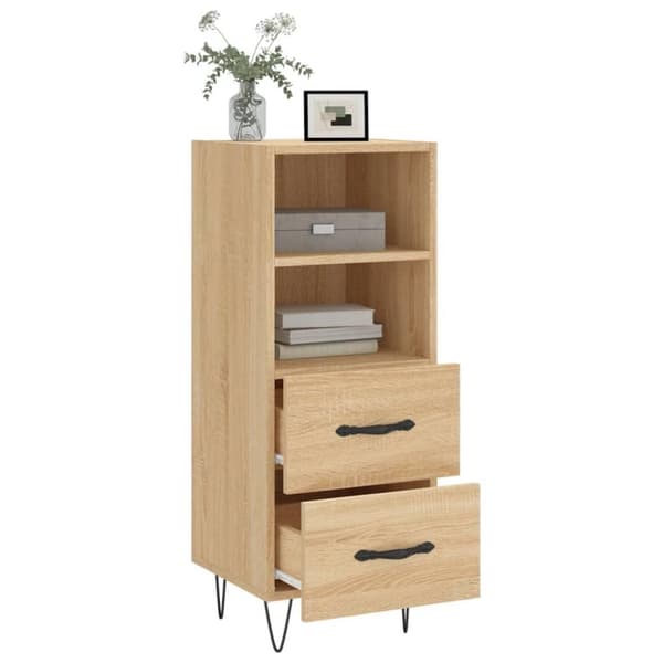 vidaXL skænk 34,5x34x90 cm konstrueret træ sonoma-eg