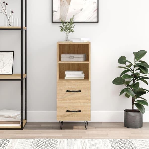 vidaXL skænk 34,5x34x90 cm konstrueret træ sonoma-eg