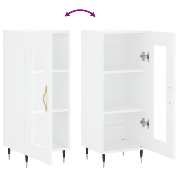 vidaXL Skjenk hvit 34,5x34x90 cm konstruert tre