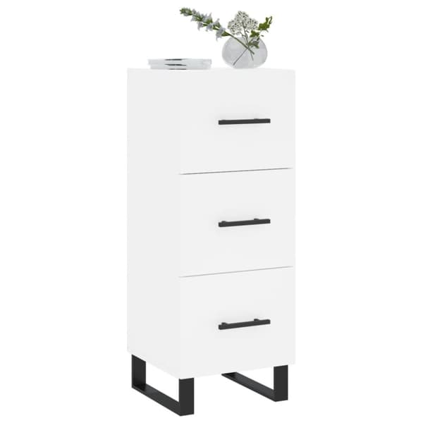 vidaXL Skjenk hvit 34,5x34x90 cm konstruert tre