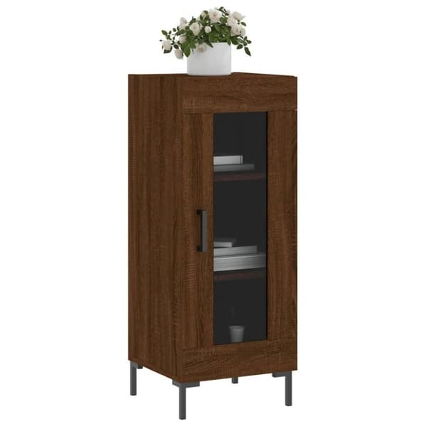 vidaXL Skjenk brun eik 34,5x34x90 cm konstruert tre