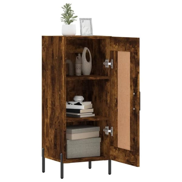 vidaXL Skjenk røkt eik 34,5x34x90 cm konstruert tre