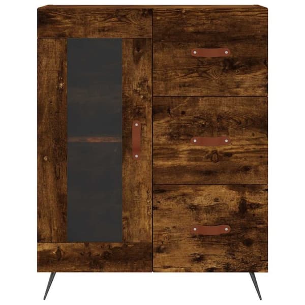 vidaXL Skjenk røkt eik 69,5x34x90 cm konstruert tre