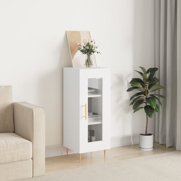 vidaXL skænk 34,5x34x90 cm konstrueret træ hvid