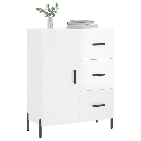 vidaXL Senkki korkeakiilto valkoinen 69,5x34x90 cm tekninen puu