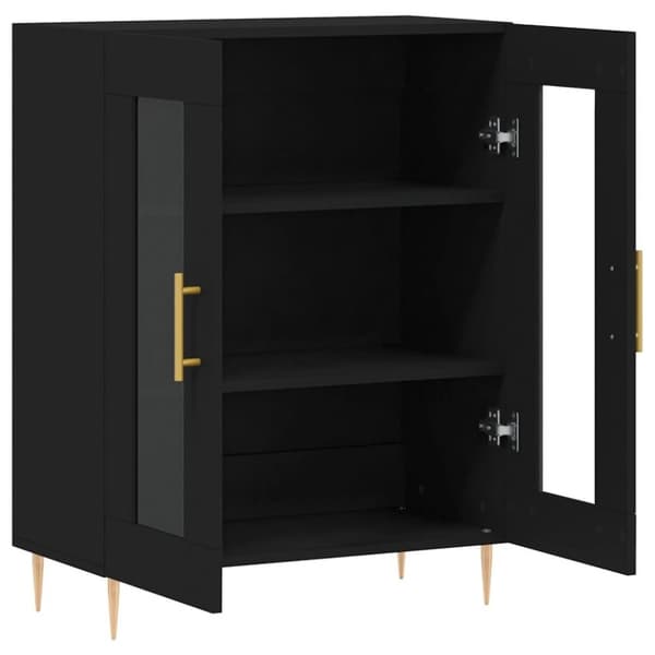 vidaXL skænk 69,5x34x90 cm konstrueret træ sort