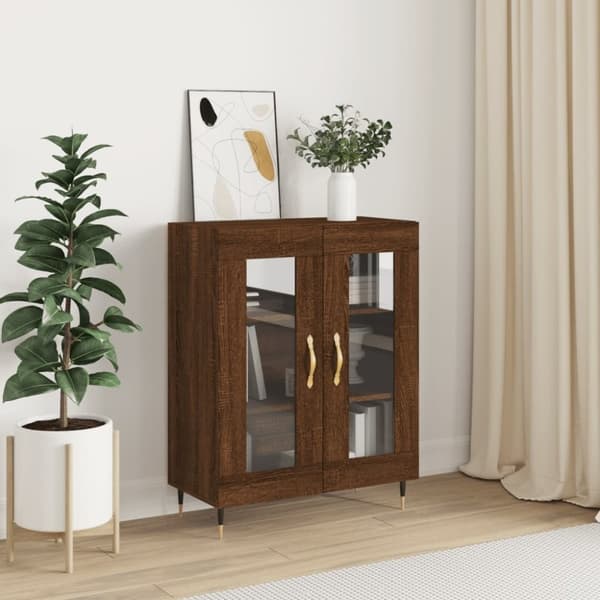 vidaXL skænk 69,5x34x90 cm konstrueret træ brun egetræsfarve