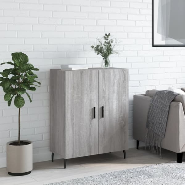 vidaXL skænk 69,5x34x90 cm konstrueret træ grå sonoma-eg