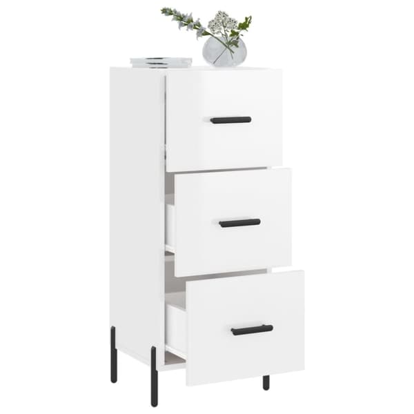 vidaXL Skåp vit högglans 34,5x34x90 cm konstruerat trä