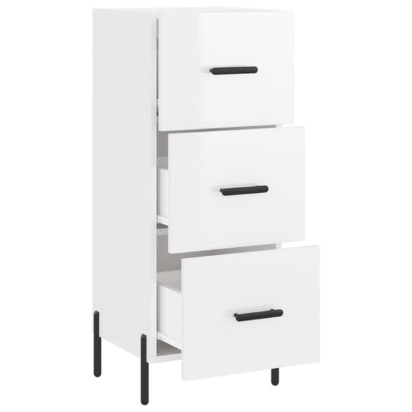 vidaXL Skåp vit högglans 34,5x34x90 cm konstruerat trä