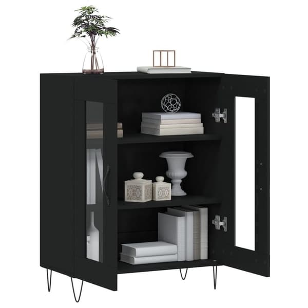 vidaXL Skåp svart 69,5x34x90 cm konstruerat trä