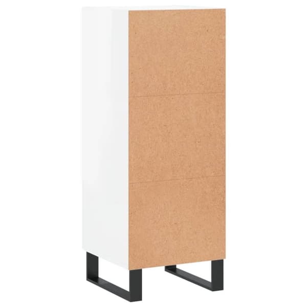 vidaXL Skjenk høyglans hvit 34,5x34x90 cm konstruert tre