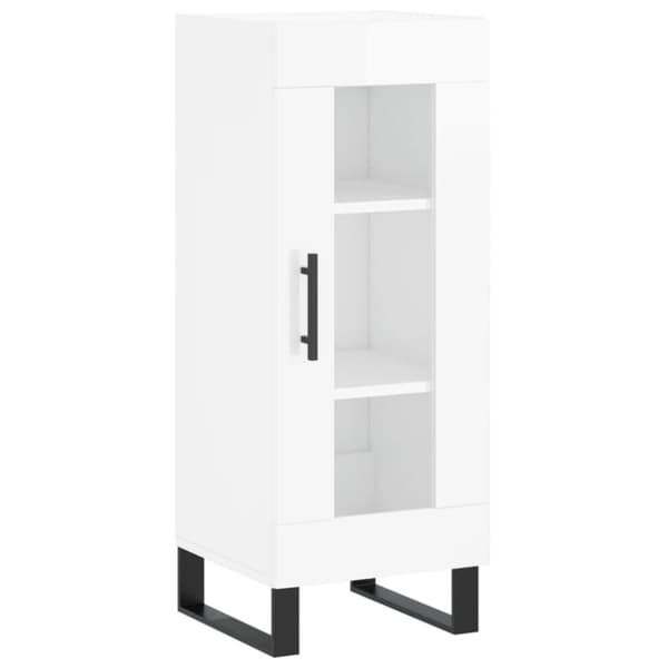 vidaXL Skjenk høyglans hvit 34,5x34x90 cm konstruert tre