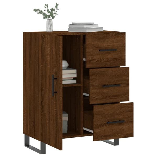 vidaXL skænk 69,5x34x90 cm konstrueret træ brun egetræsfarve