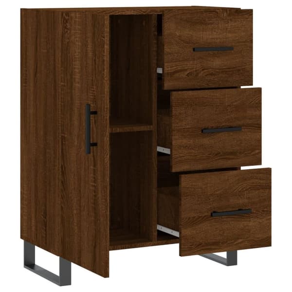 vidaXL skænk 69,5x34x90 cm konstrueret træ brun egetræsfarve