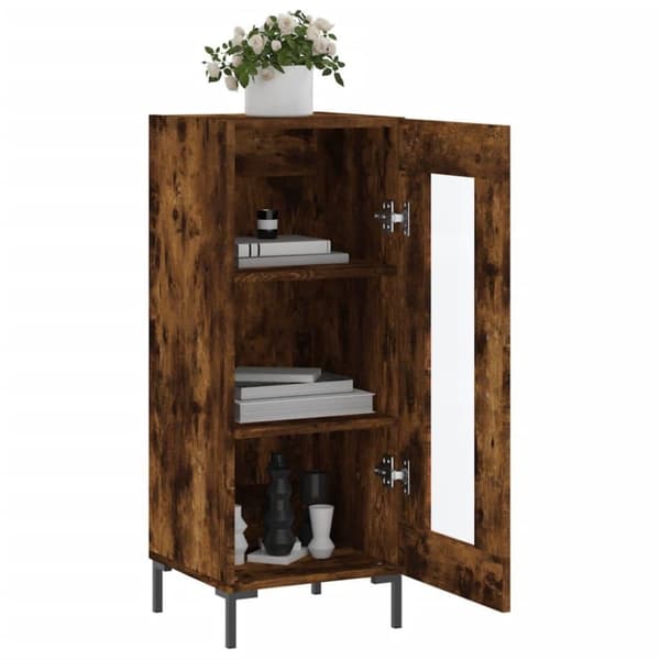 vidaXL Skjenk røkt eik 34,5x34x90 cm konstruert tre