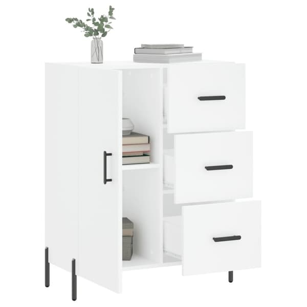 vidaXL Skjenk hvit 69,5x34x90 cm konstruert tre