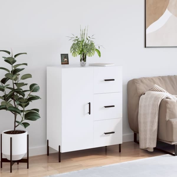 vidaXL skænk 69,5x34x90 cm konstrueret træ hvid