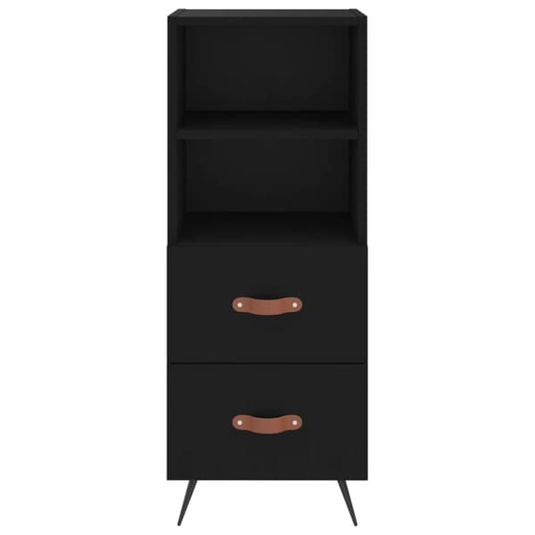 vidaXL Skänk svart 34,5x34x90 cm konstruerat trä