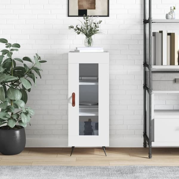 vidaXL skænk 34,5x34x90 cm konstrueret træ hvid