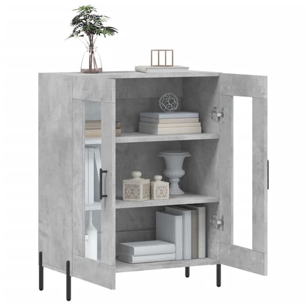 vidaXL Skjenk betonggrå 69,5x34x90 cm konstruert tre